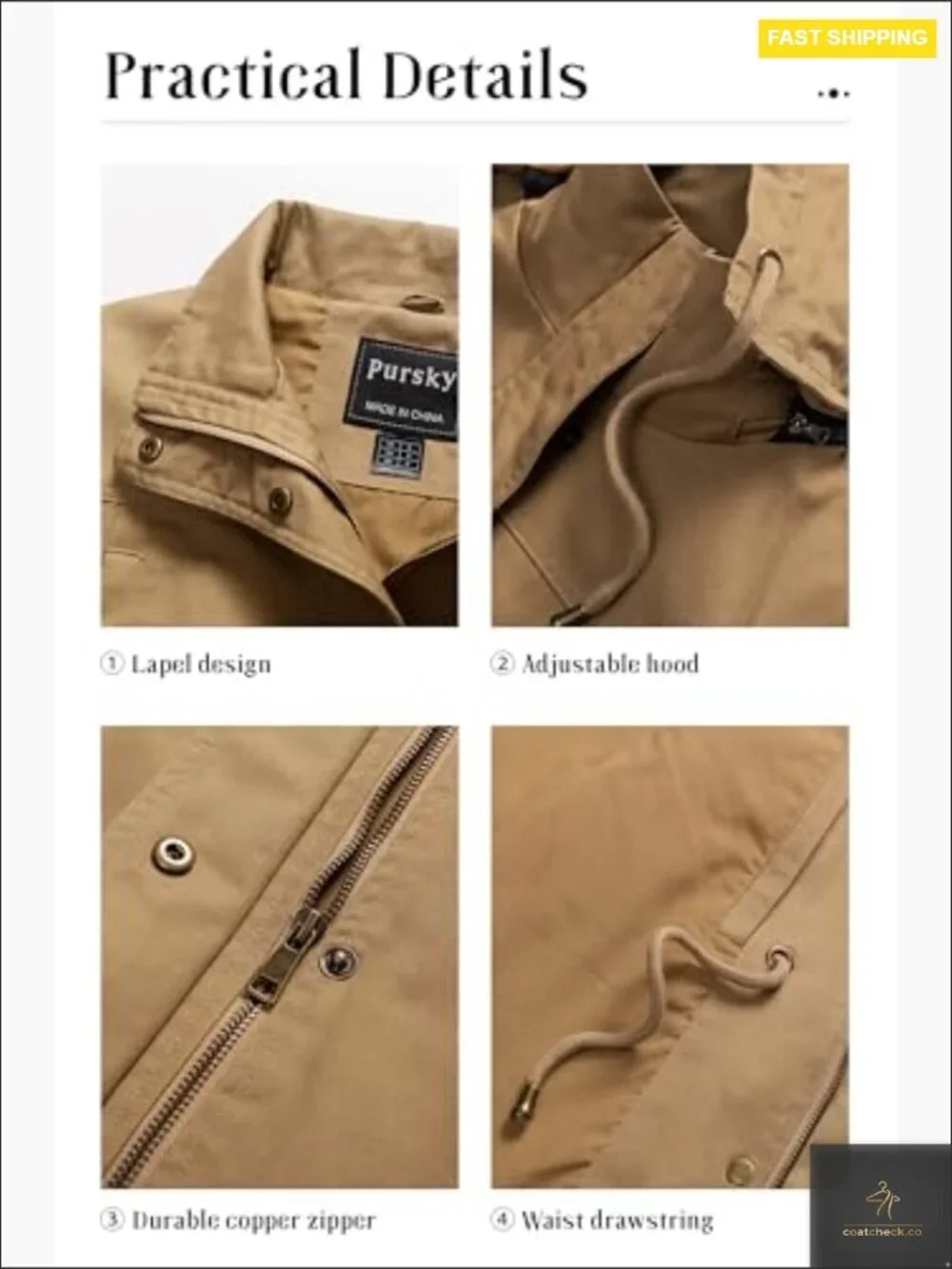 Women's Cotton Anorak Jacket Lightweight Casual Military Safari Utility Coat